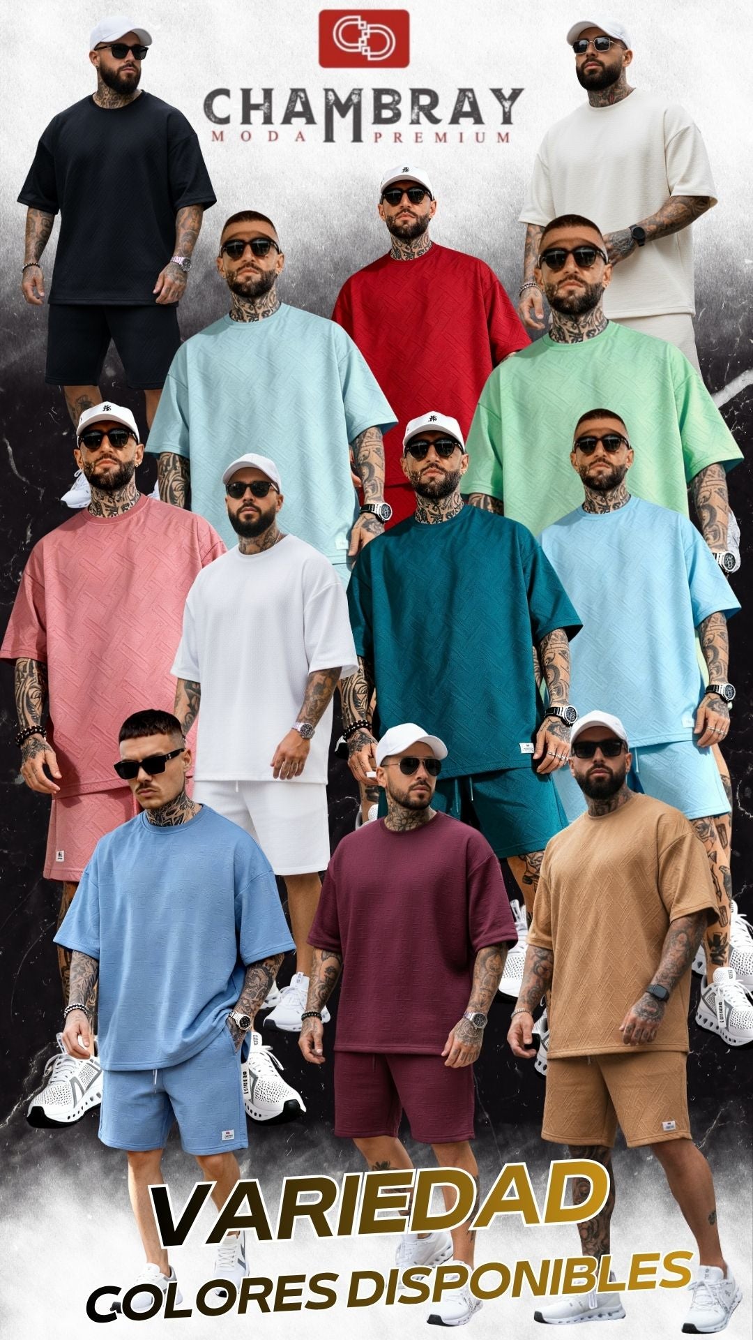 Modelo con conjunto oversize beige